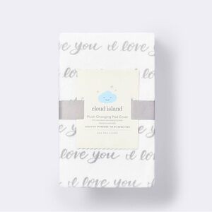 Cloud Island White and Gray Plush Changing Pad Cover